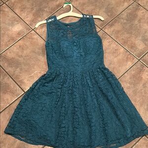 Blue Sleeveless Fit and Flare Dress for Weddings